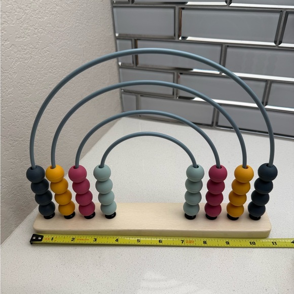 Bigjigs Toys Rainbow Abacus Educational Wooden Base Food-Grade Silicone Beads - Picture 13 of 14